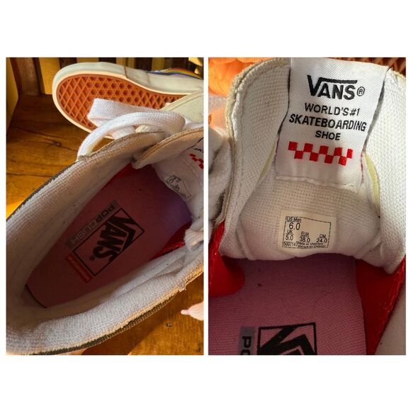 Vans White Rainbow Pride Sk8-Hi Top Skate Shoes Mens Size 6 Womens 7.5 - Picture 5 of 10